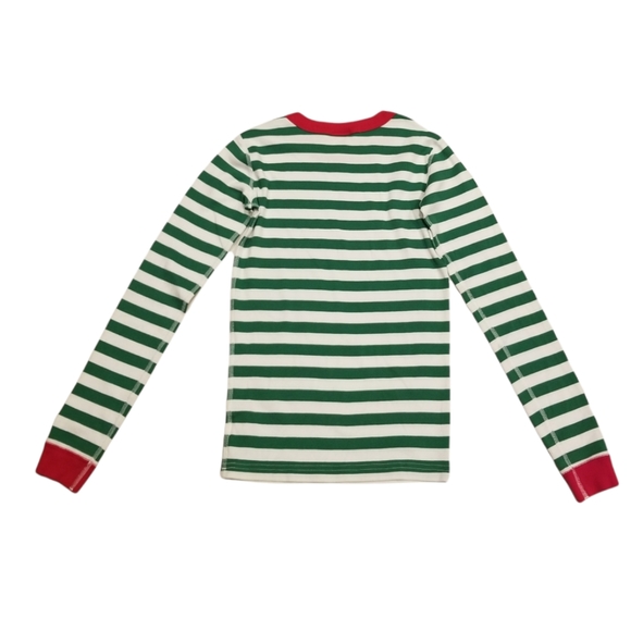 Hanna Andersson Kids Long John Red & Green Stripe Organic Cotton PJ Top 14 - Picture 2 of 7